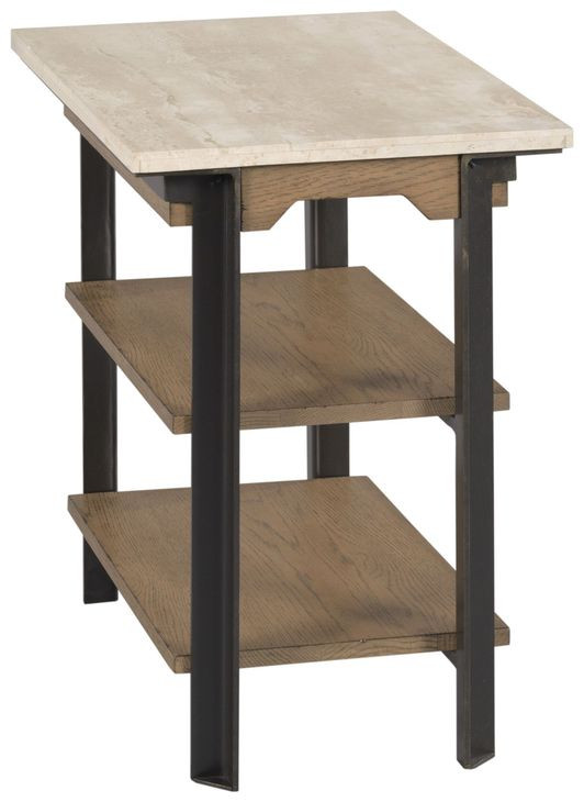 Topaz-Hamilton Topaz Beige and Black Rectangular Chairside Table