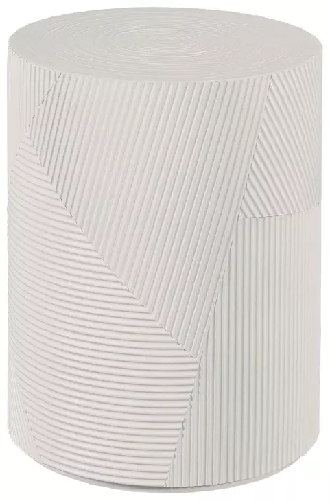 Hidden Treasures Venetto White Round Tall Side Table