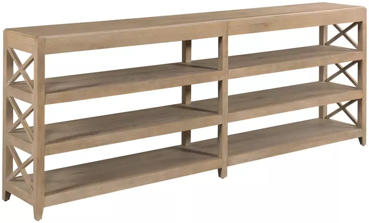 Hidden Treasures Light Stain Rectangular Console Table