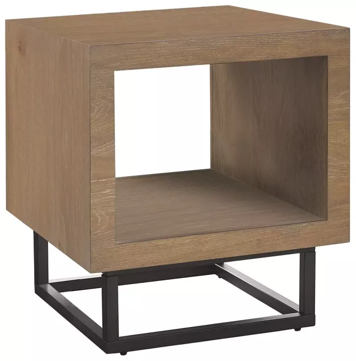 Hidden Treasures Light Stain Square End Table