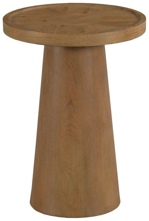 Hidden Treasures Pod Light Stain Round Accent Table