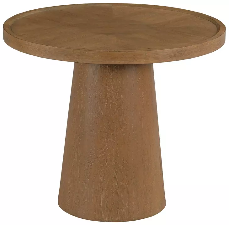 Hidden Treasures Light Stain Large Round End Table