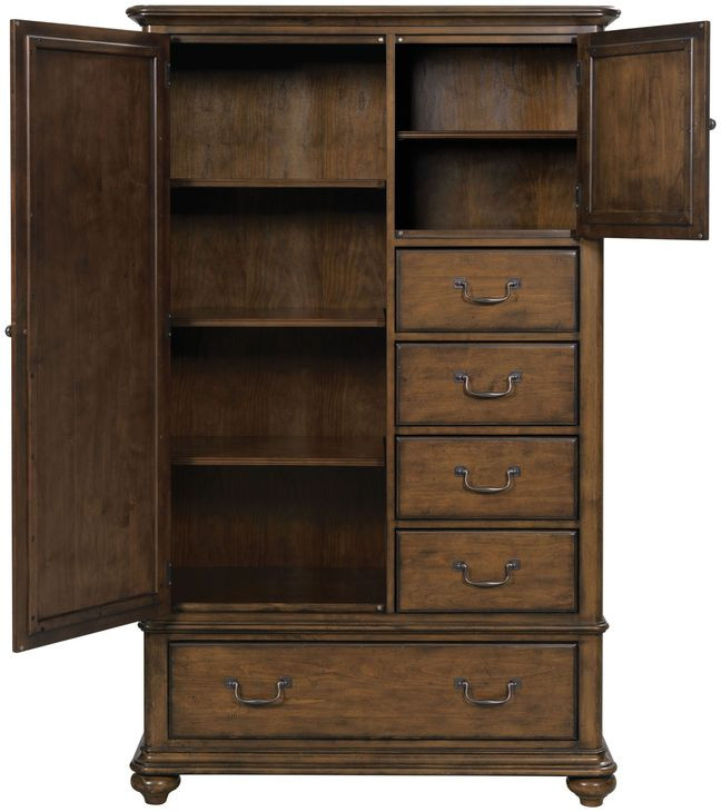 Commonwealth Medium Stain Upholstered Panel Bedroom Set