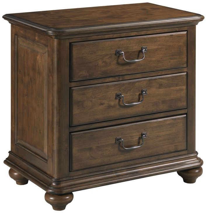 Commonwealth Witham Medium Stain 3 Drawer Nightstand