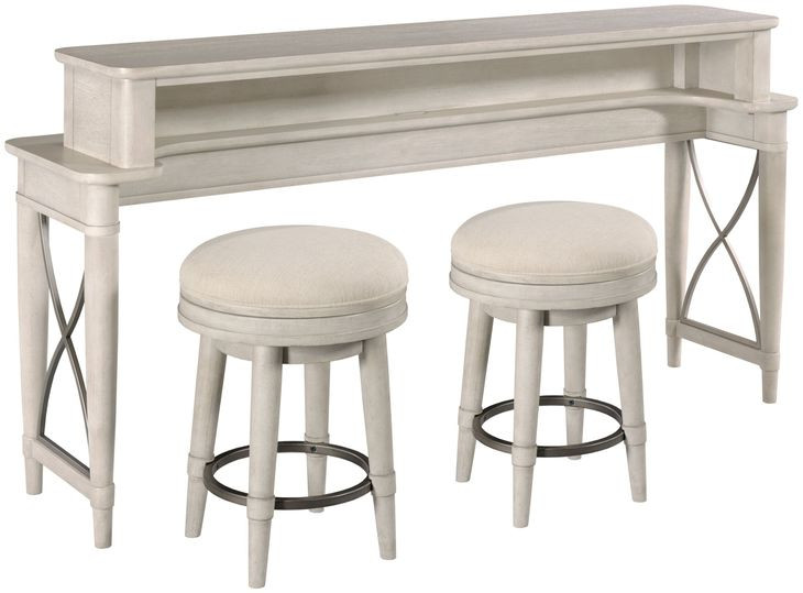 Domaine Beige Rectangular Counter Console Table with Stools