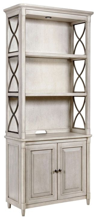 Domaine Beige and Gray 2 Door Bookcase with LED