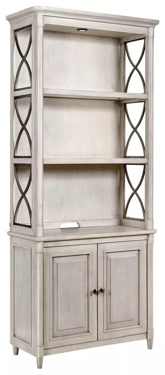 Domaine Beige and Gray 2 Door Bookcase with LED