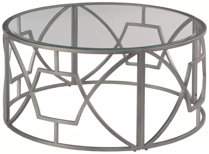 Domaine Gray Round Glass Top Cocktail Table