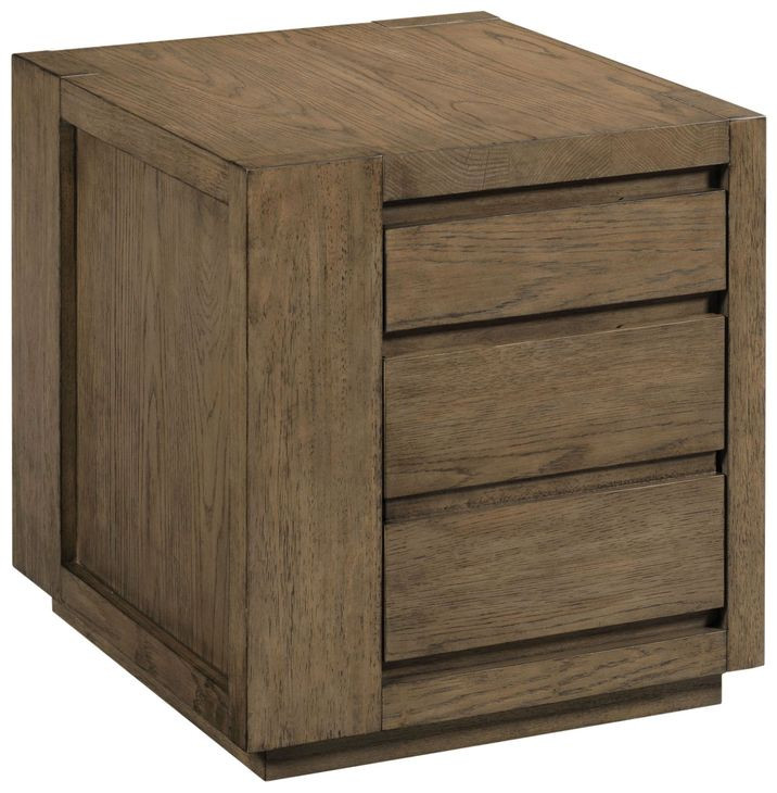 Colson Brown Square 2 Drawer End Table
