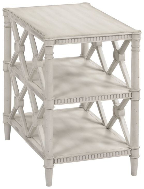 Terrace White Rectangular Chairside Table