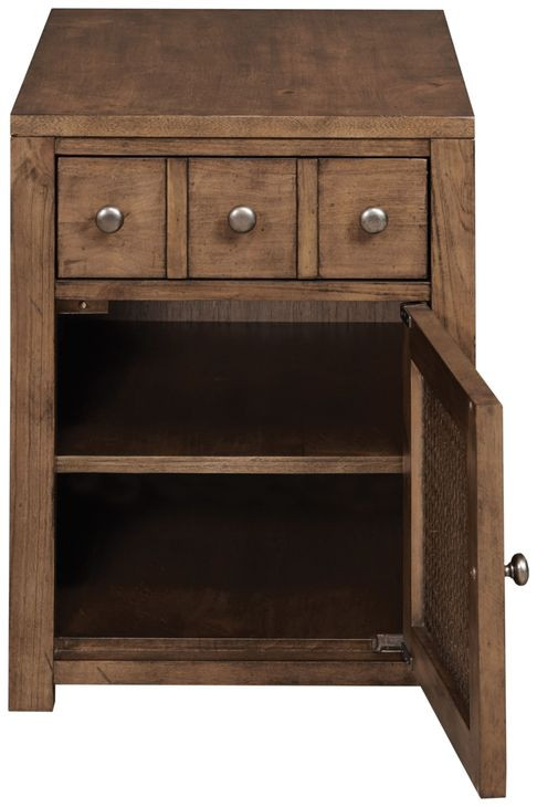 Foster Medium Stain 1 Drawer Rectangular Chairside Chest Table