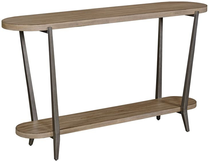 Tanna Light Stain Oval Sofa Table