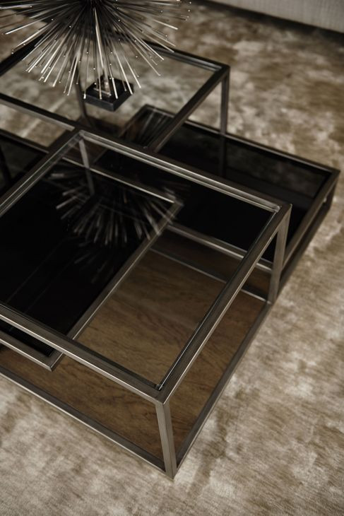 Cleo Brown Square Glass Top Cocktail Table