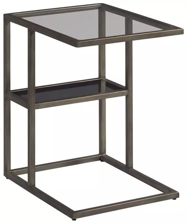 Cleo Gray Rectangular Glass Top Accent Table