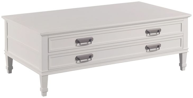Structures White Rectangular Cocktail Table