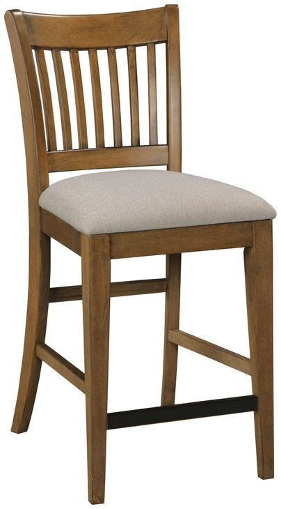 Kafe Latte Performance Fabric Rake Back Counter Height Dining Chair