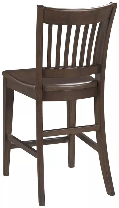 Kafe Mocha Performance Fabric Rake Back Counter Height Dining Chair