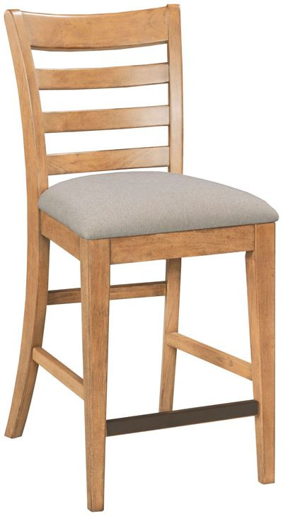 Kafe Cappuccino Performance Fabric Ladder Back Counter Height Stool