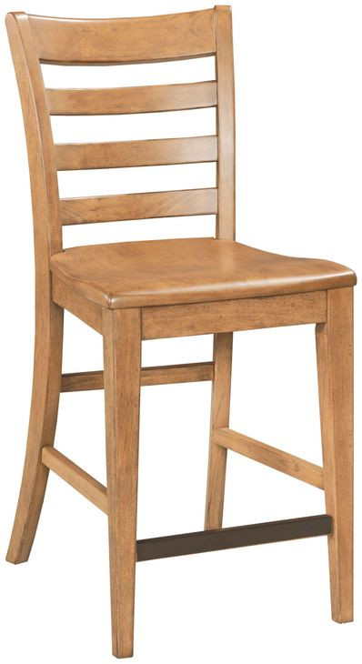 Kafe Cappuccino Performance Fabric Ladder Back Counter Height Stool