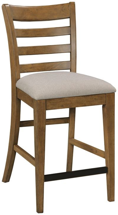 Kafe Latte Performance Fabric Ladder Back Counter Height Dining Chair