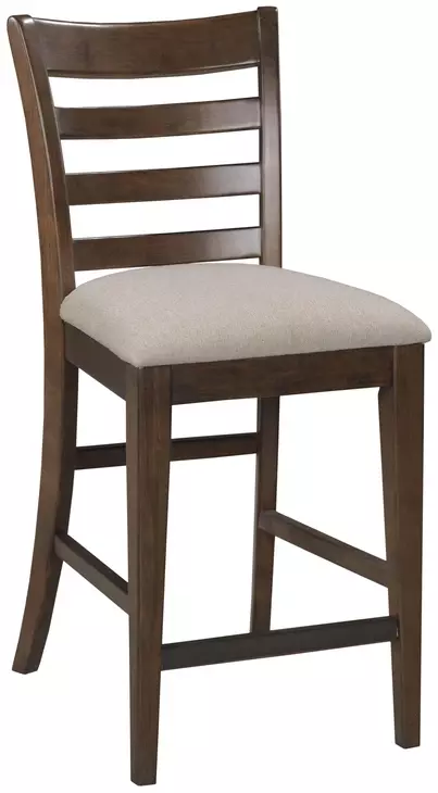 Kafe Mocha Performance Fabric Ladder Back Counter Height Dining Chair