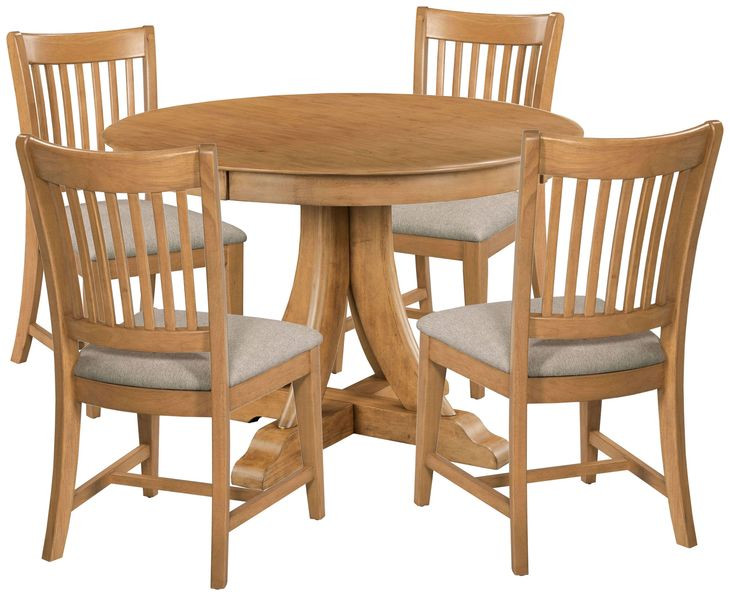 Kafe Cappuccino 44" Round Quad Dining Room Set