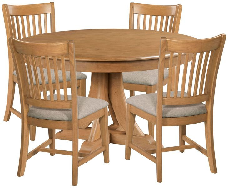 Kafe Cappuccino 54" Round Quad Dining Room Set
