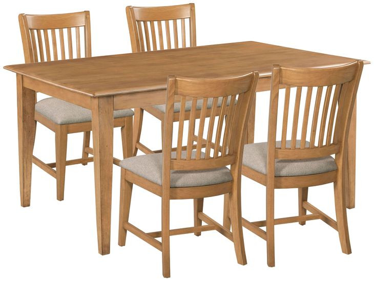 Kafe Cappuccino 60" Rectangular Leg Dining Room Set