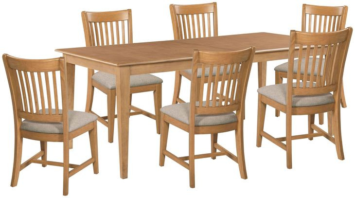 Kafe Cappuccino 80" Rectangular Leg Extendable Dining Room Set