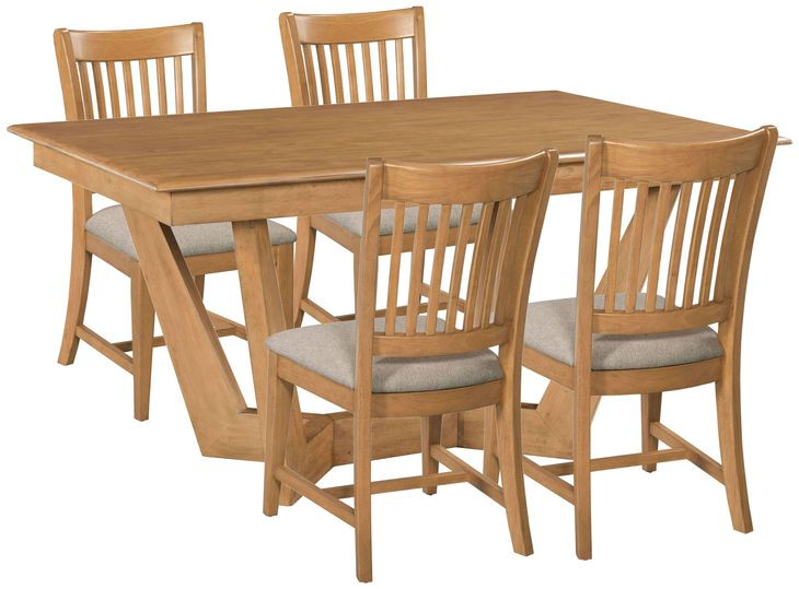 Kafe Cappuccino 60" Rectangular Trestle Dining Room Set