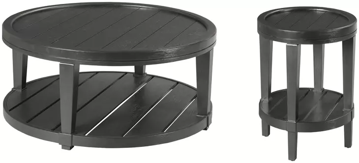 Oliver Hamilton Ebony Round Occasional Table Set