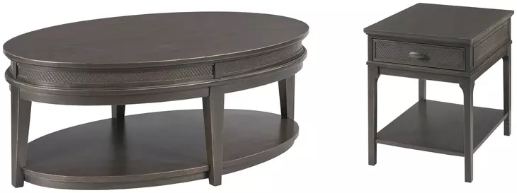 Serra Hamilton Soft Black Oval Occasional Table Set