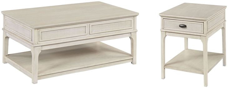 Serra Hamilton Classic White Rectangular Lift Top Occasional Table Set