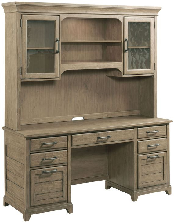 Plank Road Farmstead Brown 66" Executive Credenza and Hutch