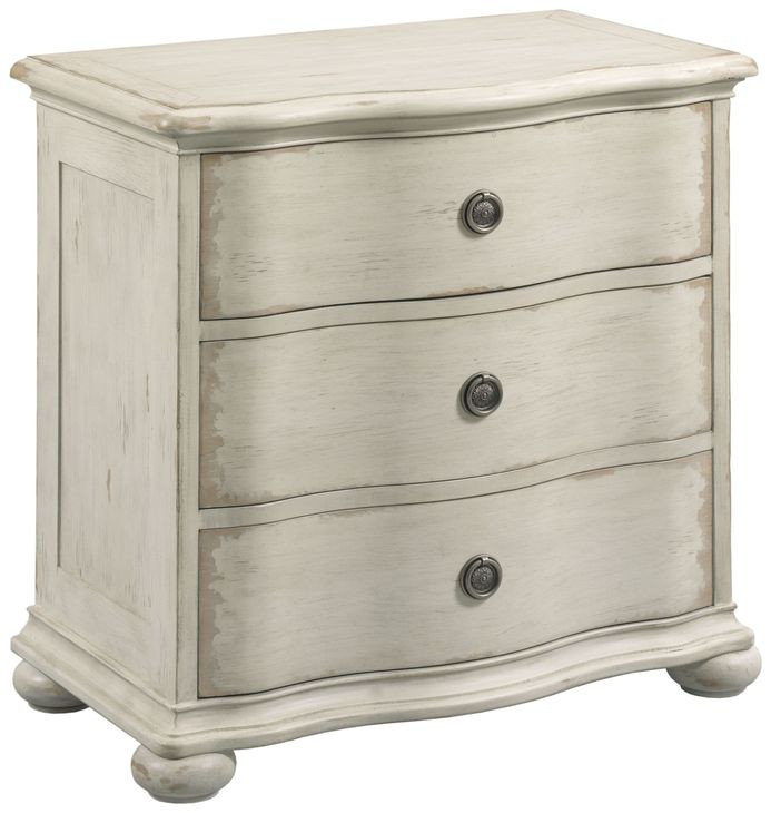 Helene Creme Breve 3 Drawer Nightstand with USB Charging