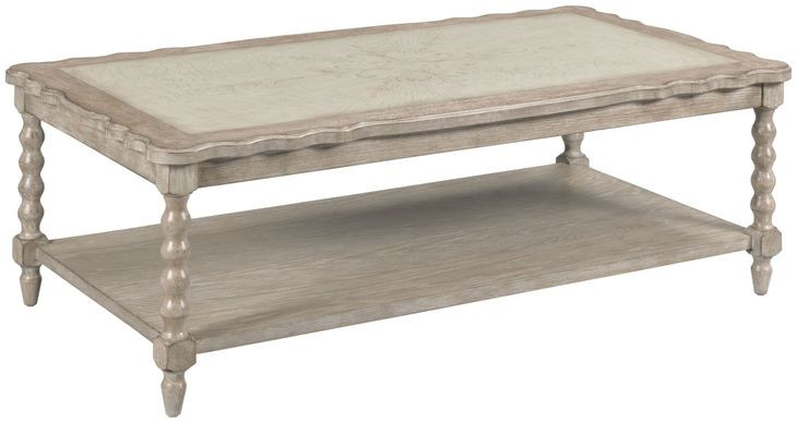 Batiste Creme Breve Rectangular Cocktail Table