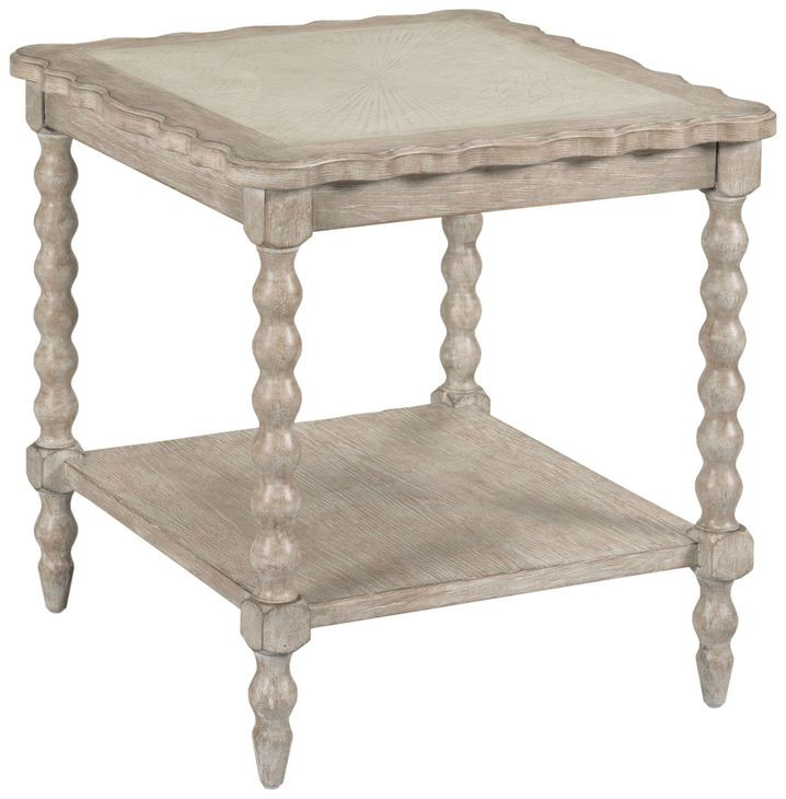 Batiste Creme Breve Rectangular End Table
