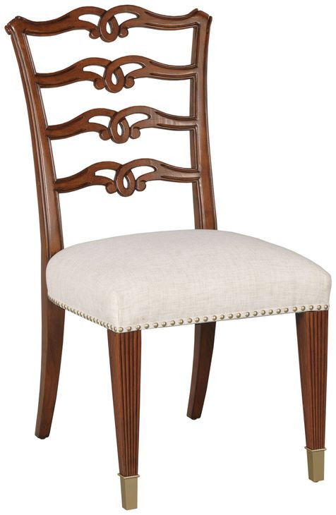 Bartley Cream Upholstered Side Chair with Nailhead Trim