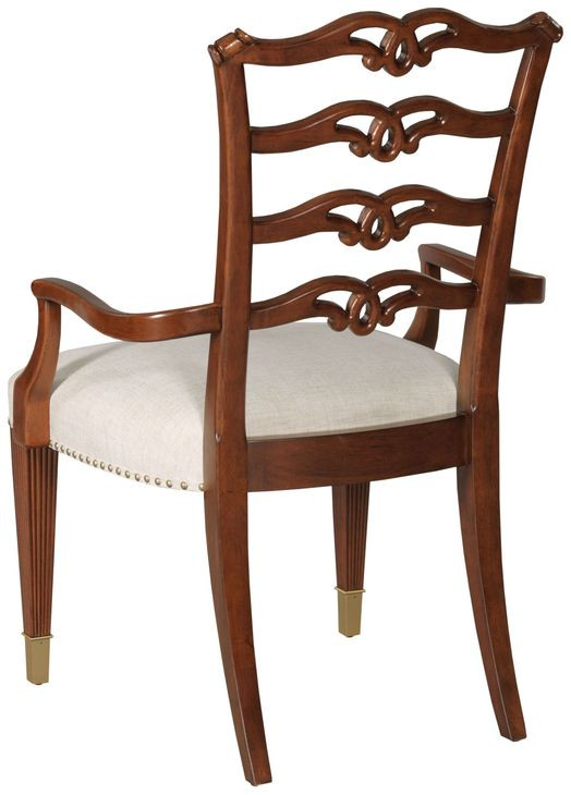 Bartley Cream Upholstered Arm Chair with Nailhead Trim