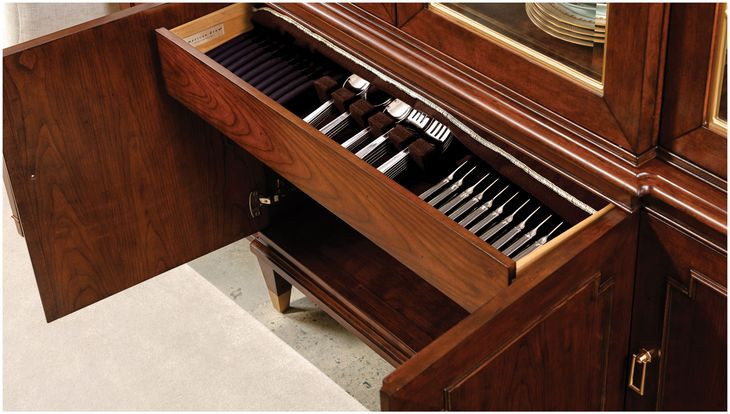 Andover Medium Stain 4 Door Breakfront Buffet