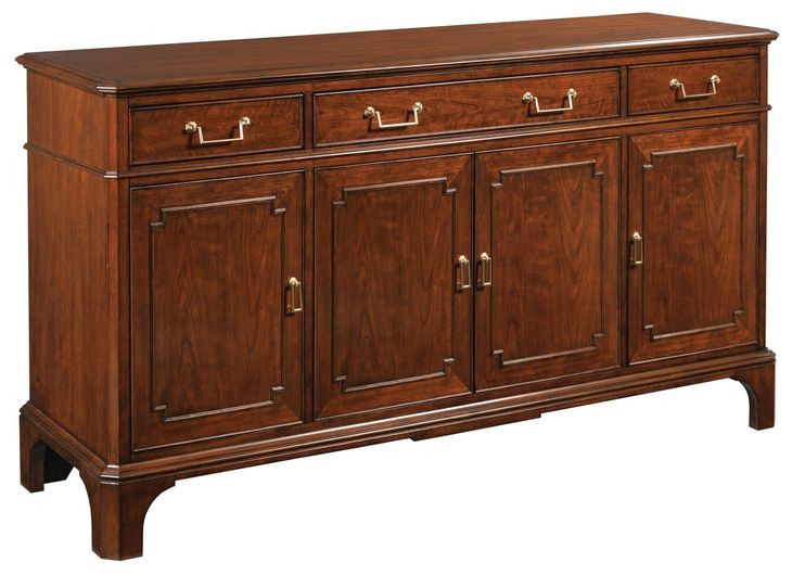 Addison Medium Stain 4 Door Credenza
