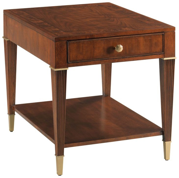 Greenhill Medium Stain Rectangular End Table with 1 Drawer