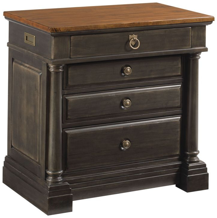 Bridgetown Black and Heritage Maple 4 Drawer Bachelors Chest