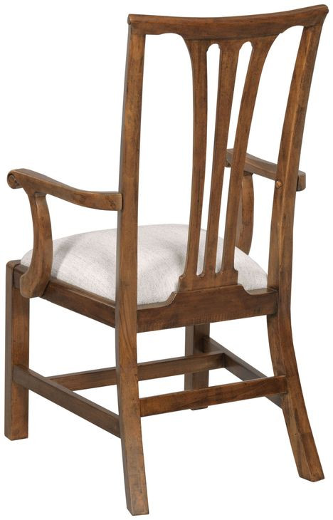 Fitts Heritage Maple and Cream Upholstered Arm Chair