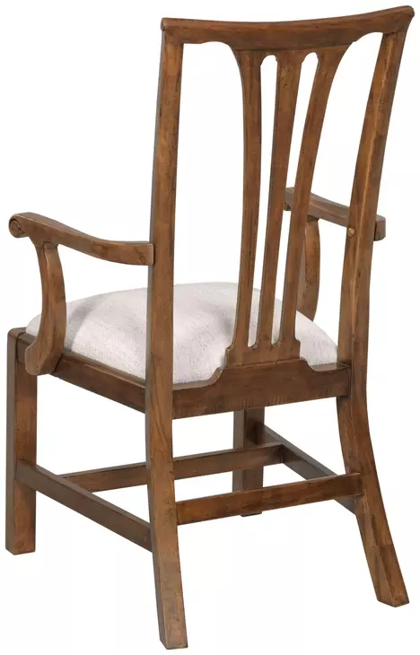 Fitts Heritage Maple and Cream Upholstered Arm Chair