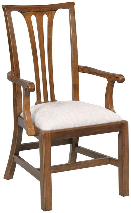 Fitts Heritage Maple and Cream Upholstered Arm Chair