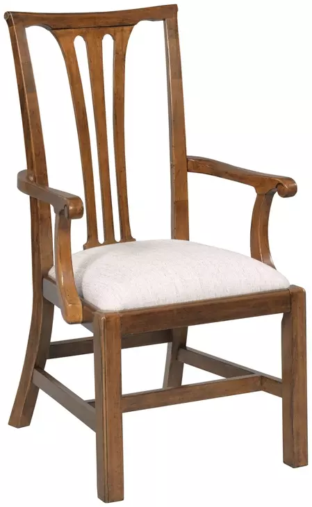 Fitts Heritage Maple and Cream Upholstered Arm Chair