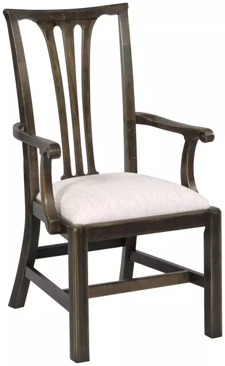 Fitts Bridgetown Black and Cream Upholstered Arm Chair