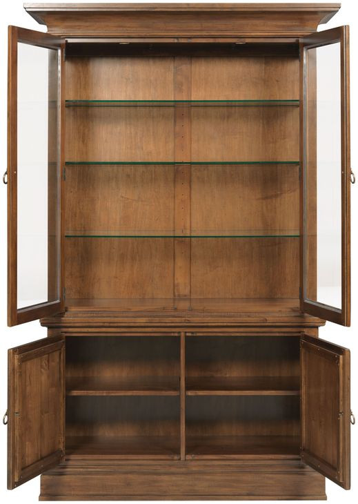 Connell Heritage Maple 4 Door China Cabinet with LED Light