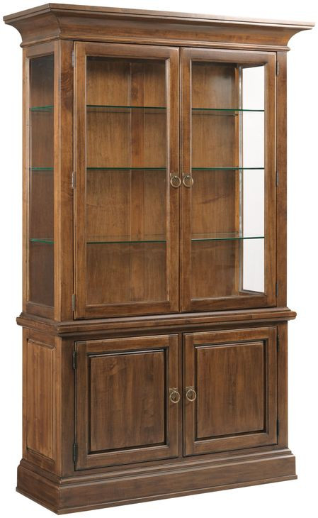 Connell Heritage Maple 4 Door China Cabinet with LED Light